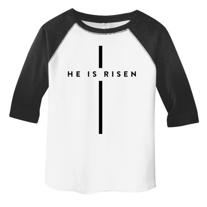 He Is Risen Cross Jesus Easter Day Christians Toddler Fine Jersey T-Shirt