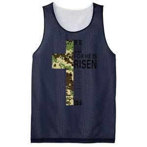 He Is Risen Christian Easter Verse Green Camo Cross Mesh Reversible Basketball Jersey Tank