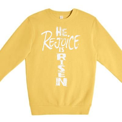 He Is Risen Rejoice Jesus Lives Easter Gifts Premium Crewneck Sweatshirt