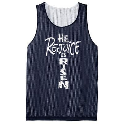 He Is Risen Rejoice Jesus Lives Easter Gifts Mesh Reversible Basketball Jersey Tank