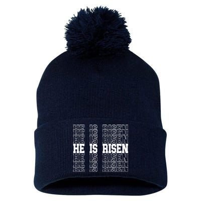 He Is Risen Scripture Inspirational Christian Faith Easter Pom Pom 12in Knit Beanie