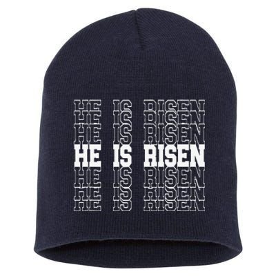 He Is Risen Scripture Inspirational Christian Faith Easter Short Acrylic Beanie