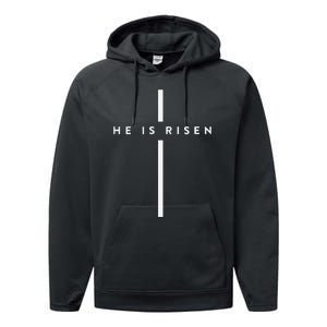 He Is Risen Cross Jesus Easter Day Christians Performance Fleece Hoodie