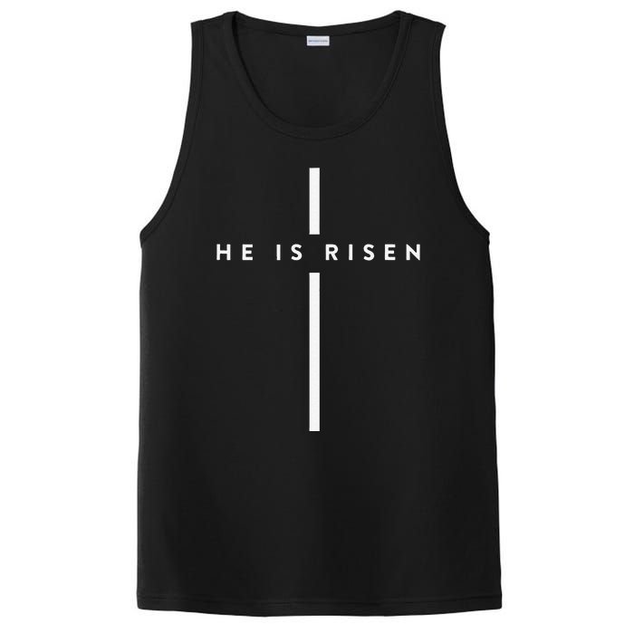 He Is Risen Cross Jesus Easter Day Christians PosiCharge Competitor Tank