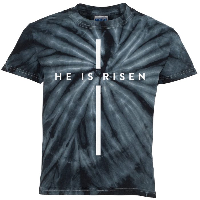 He Is Risen Cross Jesus Easter Day Christians Kids Tie-Dye T-Shirt