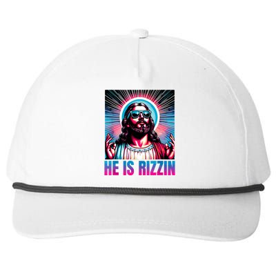 He Is Rizzin Jesus Is Rizzen Snapback Five-Panel Rope Hat