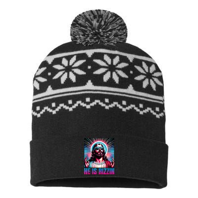 He Is Rizzin Jesus Is Rizzen USA-Made Snowflake Beanie