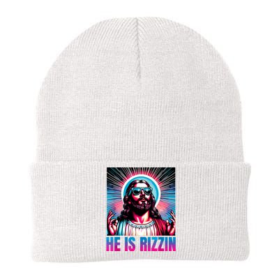 He Is Rizzin Jesus Is Rizzen Knit Cap Winter Beanie