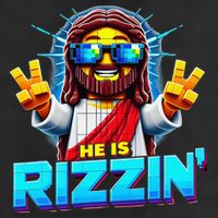 He Is Rizzen Jesus Has Rizzen Retro Christian Pixel Gaming Gift Cool Comfort Performance Bucket Hat