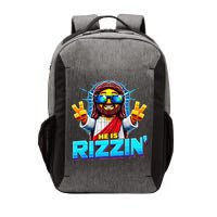 He Is Rizzen Jesus Has Rizzen Retro Christian Pixel Gaming Gift Vector Backpack
