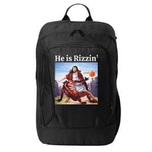 He Is Rizzin Jesus Is Rizzen Jesus Basketball Christian City Backpack