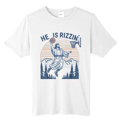 He Is Risen Rizzin Easter Jesus Christian Faith Basketball Tall Fusion ChromaSoft Performance T-Shirt