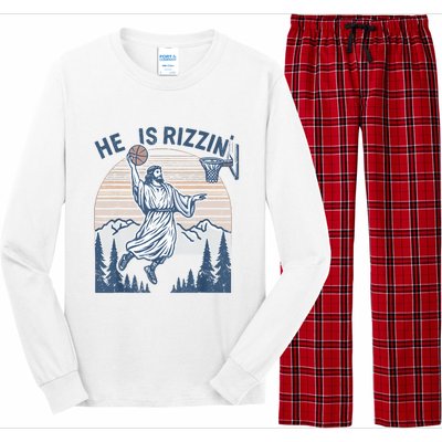 He Is Risen Rizzin Easter Jesus Christian Faith Basketball Long Sleeve Pajama Set