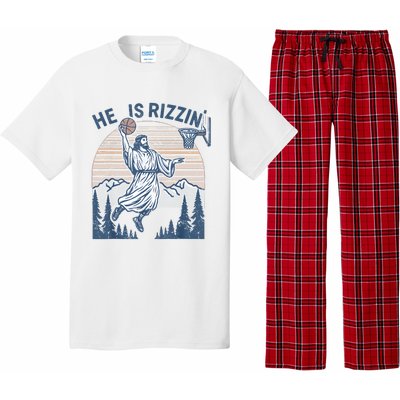 He Is Risen Rizzin Easter Jesus Christian Faith Basketball Pajama Set