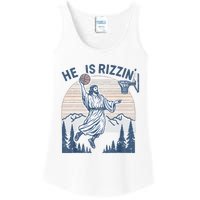 He Is Risen Rizzin Easter Jesus Christian Faith Basketball Ladies Essential Tank