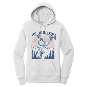 He Is Risen Rizzin Easter Jesus Christian Faith Basketball Women's Pullover Hoodie