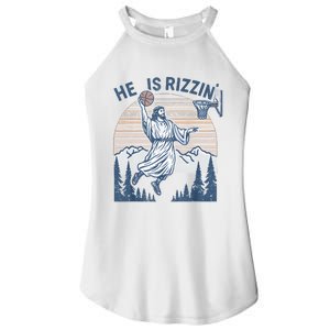 He Is Risen Rizzin Easter Jesus Christian Faith Basketball Women's Perfect Tri Rocker Tank