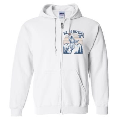 He Is Risen Rizzin Easter Jesus Christian Faith Basketball Full Zip Hoodie