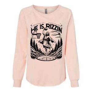 He Is Rizzin Funny Basketball Christian Religious Gift Womens California Wash Sweatshirt