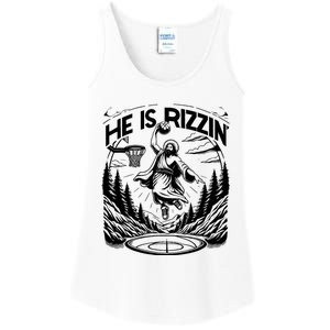 He Is Rizzin Funny Basketball Christian Religious Gift Ladies Essential Tank