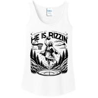 He Is Rizzin Funny Basketball Christian Religious Gift Ladies Essential Tank