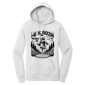 He Is Rizzin Funny Basketball Christian Religious Gift Women's Pullover Hoodie