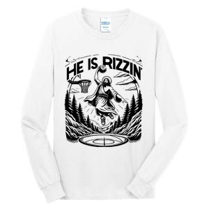 He Is Rizzin Funny Basketball Christian Religious Gift Tall Long Sleeve T-Shirt