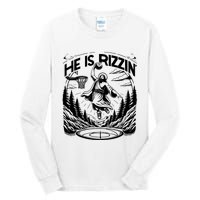 He Is Rizzin Funny Basketball Christian Religious Gift Tall Long Sleeve T-Shirt