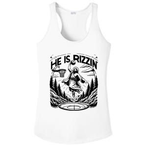 He Is Rizzin Funny Basketball Christian Religious Gift Ladies PosiCharge Competitor Racerback Tank