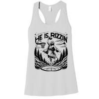 He Is Rizzin Funny Basketball Christian Religious Gift Women's Racerback Tank