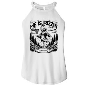 He Is Rizzin Funny Basketball Christian Religious Gift Women's Perfect Tri Rocker Tank