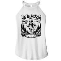 He Is Rizzin Funny Basketball Christian Religious Gift Women's Perfect Tri Rocker Tank