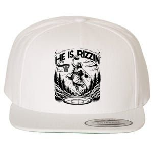 He Is Rizzin Funny Basketball Christian Religious Gift Wool Snapback Cap