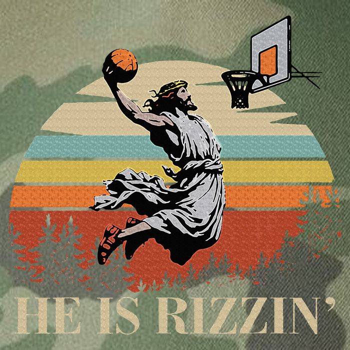 He Is Rizzin Jesus Playing Basketball Funny Easter Day Legacy Tie Dye Trucker Hat