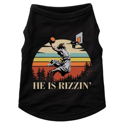 He Is Rizzin Jesus Playing Basketball Funny Easter Day Doggie Tank