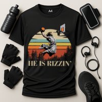 He Is Rizzin Jesus Playing Basketball Funny Easter Day Performance Shirt