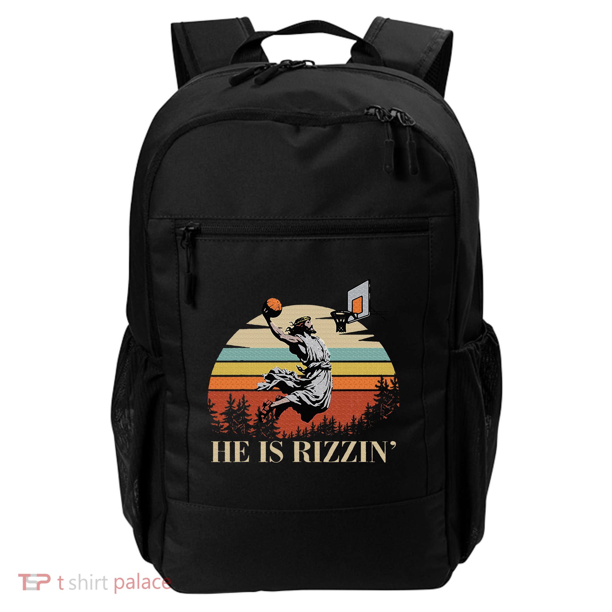 He Is Rizzin Jesus Playing Basketball Funny Easter Day Backpack