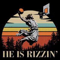 He Is Rizzin Jesus Playing Basketball Funny Easter Day Sustainable Bucket Hat