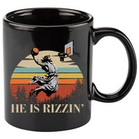 He Is Rizzin Jesus Playing Basketball Funny Easter Day 11oz C Handle Ceramic Mug