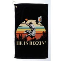He Is Rizzin Jesus Playing Basketball Funny Easter Day Golf Towel