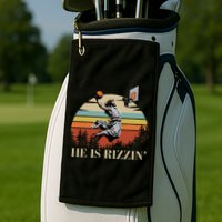 He Is Rizzin Jesus Playing Basketball Funny Easter Day Golf Towel