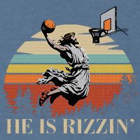He Is Rizzin Jesus Playing Basketball Funny Easter Day Garment-Dyed Sweatshirt