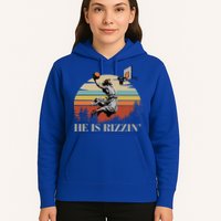 He Is Rizzin Jesus Playing Basketball Funny Easter Day Hoodie