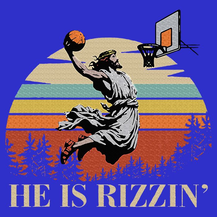 He Is Rizzin Jesus Playing Basketball Funny Easter Day Apron