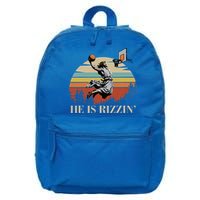 He Is Rizzin Jesus Playing Basketball Funny Easter Day 16 in Basic Backpack