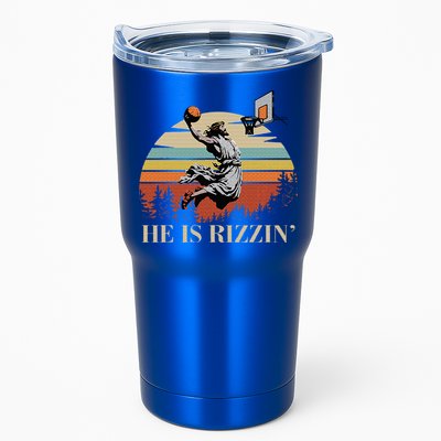 He Is Rizzin Jesus Playing Basketball Funny Easter Day Tumbler
