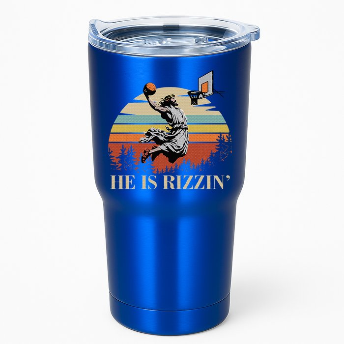 He Is Rizzin Jesus Playing Basketball Funny Easter Day Tumbler