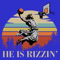 He Is Rizzin Jesus Playing Basketball Funny Easter Day Stripe Pom Pom Beanie