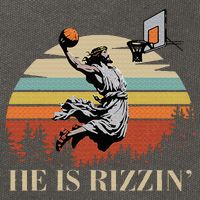 He Is Rizzin Jesus Playing Basketball Funny Easter Day Cotton Canvas Backpack