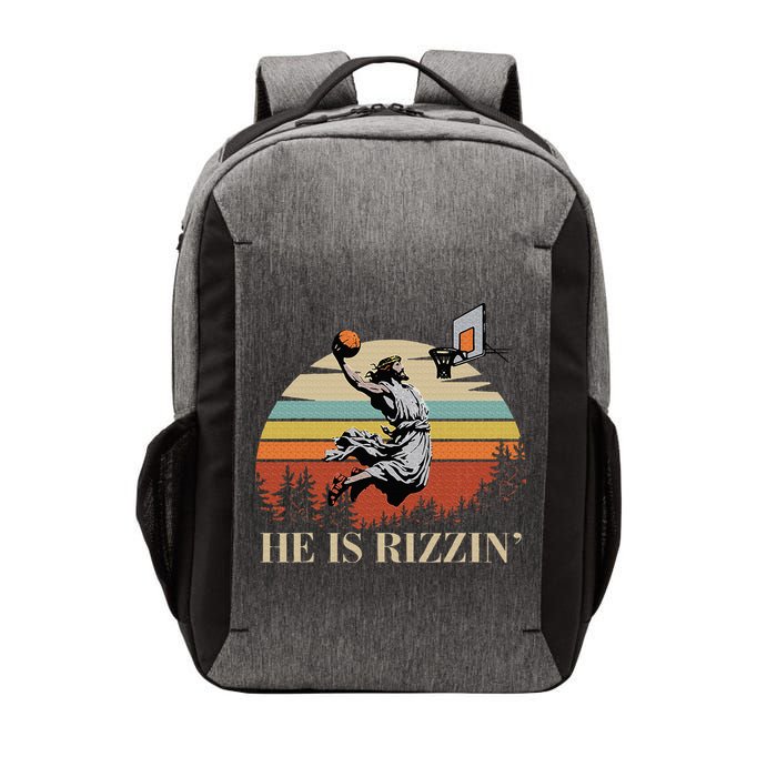 He Is Rizzin Jesus Playing Basketball Funny Easter Day Vector Backpack